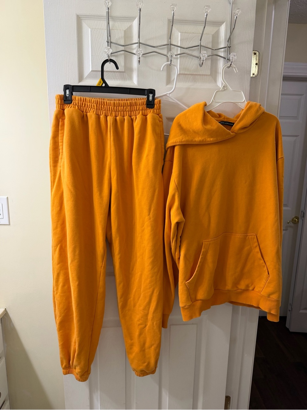 naked wardrobe Orange Fleece Track Joggers and Hoodie